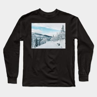 Wintertime in Scandinavia - Snowy Landscape in Norwegian National Park Long Sleeve T-Shirt